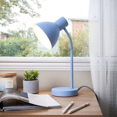 Inlight Tripp Conical Matt Powder Blue Desk Lamp from B&Q