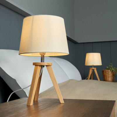 Inlight Lockton Tripod Matt Natural & Ivory Table Lamp from B&Q