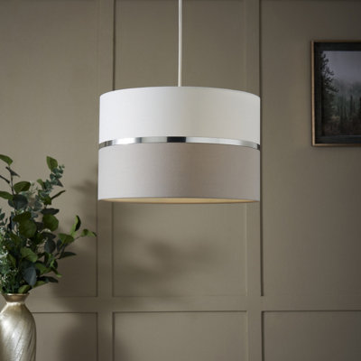 Inlight Isonoe Grey & White Drum Cylinder Light Shade (D)30Cm from B&Q