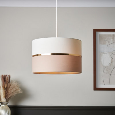Inlight Isonoe Ivory & Mocha Drum Cylinder Light Shade (D)40Cm from B&Q