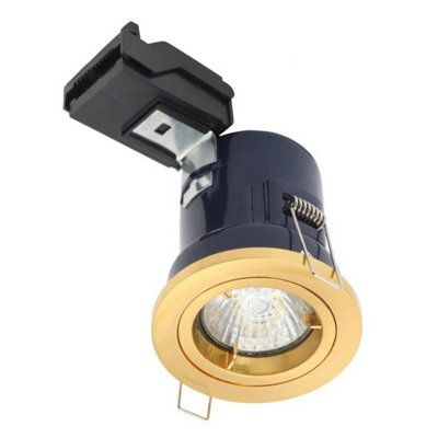 Forum Lighting Forum Electralite Ela-27465-Satbrs Yate Fixed Fire Rated DownlightSatin Brass (11947) from B&Q