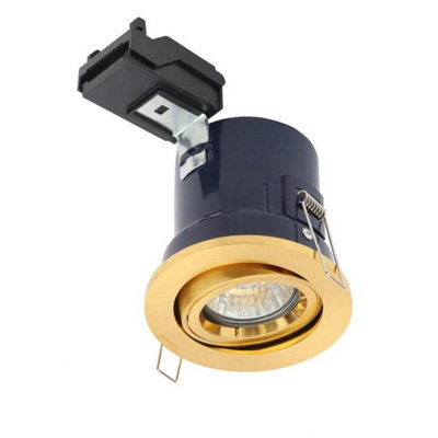 Forum Lighting Forum Electralite Ela-27466-Satbrs Yate Fixed Fire Rated Adjustable DownlightSatin Brass (11953) from B&Q