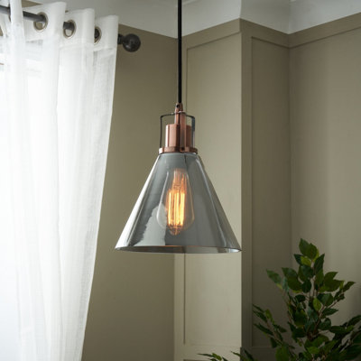 Inlight Dafyd Cone Gloss Antique Copper Effect Led Pendant Ceiling Light(Dia)205mm from B&Q