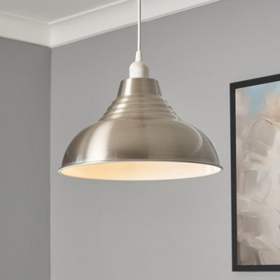 Inlight Lucia Satin Nickel Effect Pendant Round Light Shade (D)30Cm from B&Q