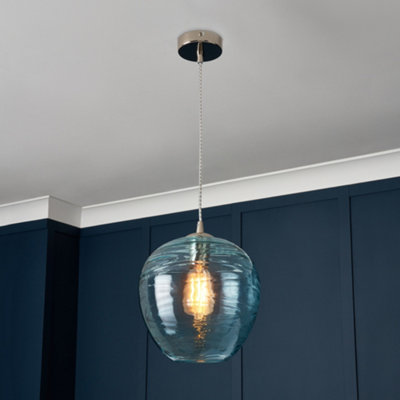 Litecraft Visconte Sarno Blue Tint Ceiling Pendant from B&Q