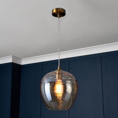 Litecraft Visconte Sarno Champagne Tint Ceiling Pendant from B&Q