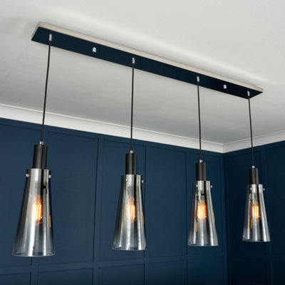 Litecraft Visconte Atrani Black Ombre 4 Light Diner Bar from B&Q