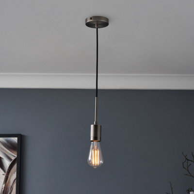 Inlight Mirim Pewter Effect E27 Cable Light Set (L)880mm from B&Q