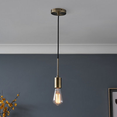 Inlight Mirim Antique Brass Effect E27 Cable Light Set (L)880mm from B&Q