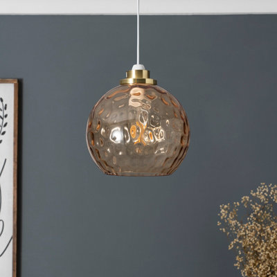 Inlight Alegre Brass Effect Dimpled Spherical Lamp Shade (D)21.5Cm from B&Q