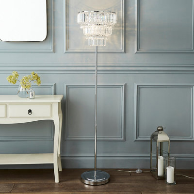 The Ing Edit Schorr Crystal Chrome Effect Led Floor Lamp Light