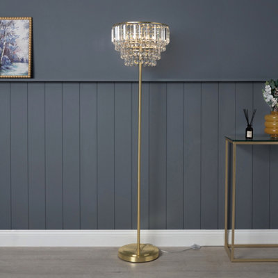 Inlight Sobra Satin Brass Effect 3 Lights Led Floor Lamp from B&Q