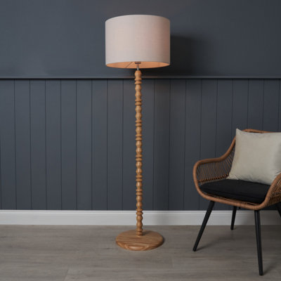 Inlight Patos Matt Natural Wood Effect Led Floor Lamp from B&Q