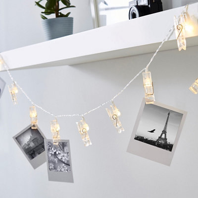 Inlight Plastic Clip Battery-Powered Warm White 10 Led Indoor Clear String Lights from B&Q
