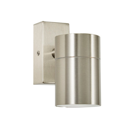 Generic Zinc Leto Fixed Up Or Down Gu10 Wall Light Ip44 Sst Wall Light Stainless Steel Zn-37940-Sst from B&Q