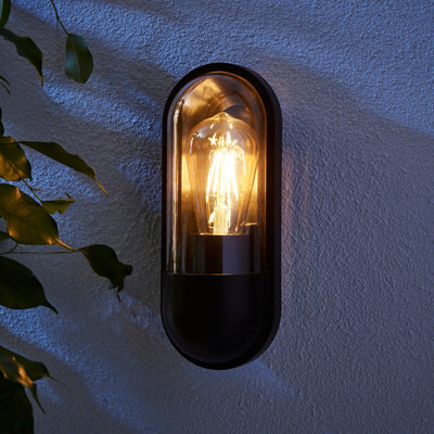 B&Q -  Kerry Fixed Matt Anthracite Mains-Powered Led Outdoor Modern On/off Wall Light (Dia)10Cm