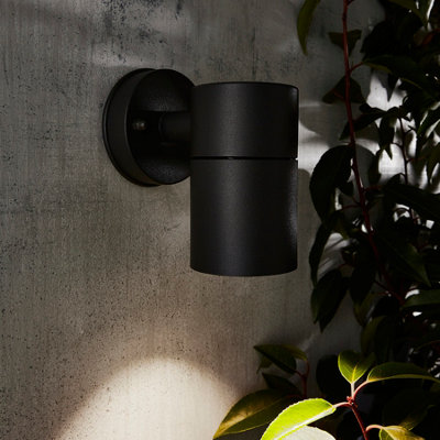 B&Q -  Odin Fixed Matt Black Mains-Powered Led Outdoor Down On/off Wall Light (Dia)6Cm