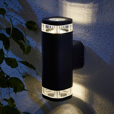 B&Q -  Palin Fixed Matt Anthracite Mains-Powered Led Outdoor Modern On/off Wall Light (Dia)9Cm