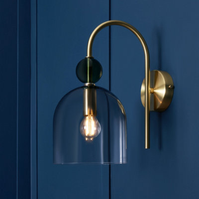 Litecraft Visconte Vietri Satin Brass Wall Light from B&Q