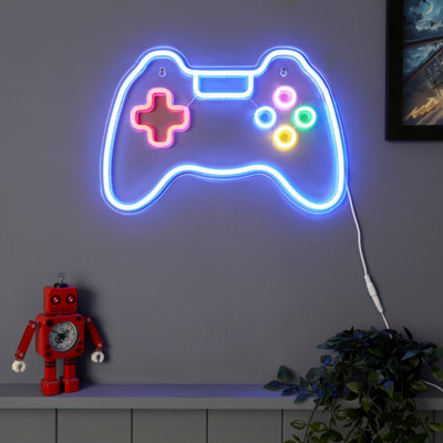 Glow Daria Game Controller Neon Multicoloured Plug-In Led Wall Light from B&Q