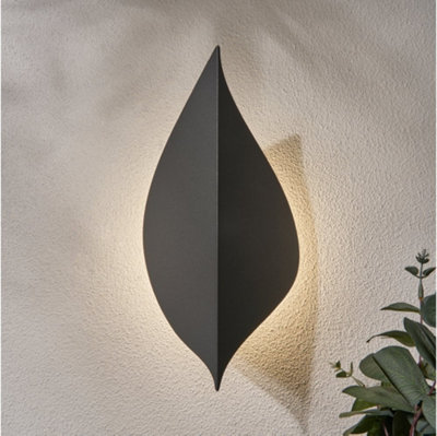 Zink Zn-43344-Anth Alani Outdoor Ip65 9W Led 4000K (Cool White) Leaf Style Wall Light In An Anthracite Finish from B&Q