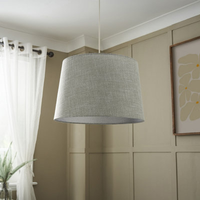 Inlight Petra Dark Grey Woven Effect Slubby Cylinder Light Shade (D)40Cm from B&Q