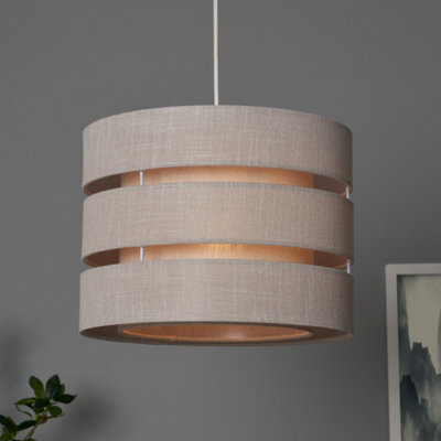 Inlight Petra Light Grey Woven Effect Slubby Trio Cylinder Light Shade (D)33Cm from B&Q