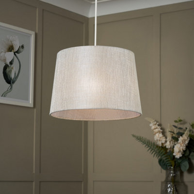 Inlight Ponte Light Grey Metallic Effect Contemporary Cylinder Light Shade (D)30Cm from B&Q