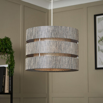 Inlight Ponte Blue Metallic Effect Contemporary Trio Cylinder Light Shade (D)33Cm from B&Q
