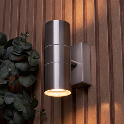Litecraft Kenn Stainless Steel Up And Down Outdoor Wall Light