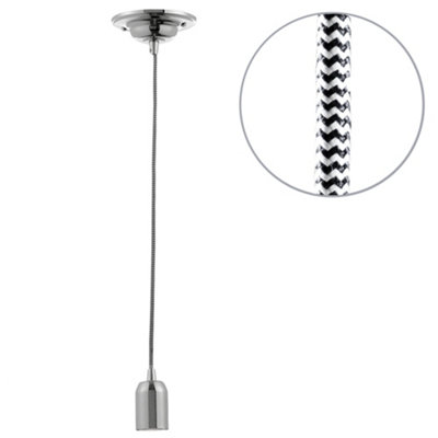 Litecraft Decorative Nickel Braided Herringbone Cable Ceiling Pendant from B&Q