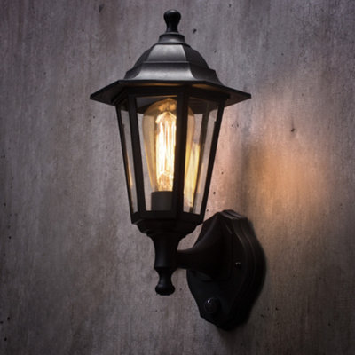 Litecraft Neri Black Outdoor Wall Light With Pir Sensor from B&Q