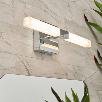 Litecraft Reno Chrome Twin Led Bathroom Wall Light from B&Q