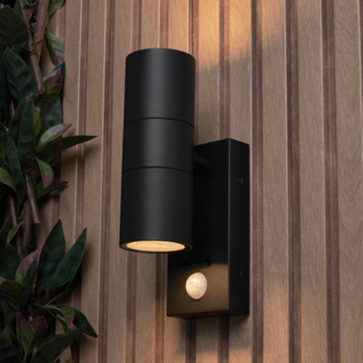 Litecraft Kenn Black Up And Down Outdoor Wall Light With Pir Sensor from B&Q