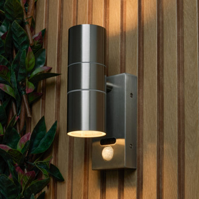 Litecraft Kenn Stainless Steel Up And Down Outdoor Wall Light With Pir Sensor from B&Q
