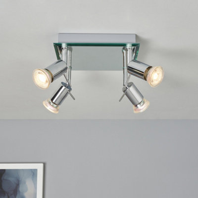 Litecraft Mercury Chrome Adjustable Ceiling Spotlight Plate from B&Q