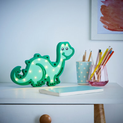 Litecraft Green Dinosaur Glow Kids Led Table Lamp from B&Q