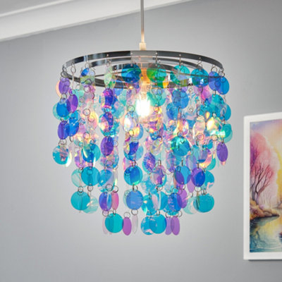 Litecraft Iridescent  Easy Fit Chrome Glow Kids Lamp Shade from B&Q