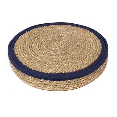 Leaf & Loom Set Of 6 Navy Border Seagrass Placemats In Basket from B&Q