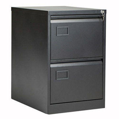  - Bisley 2 Drawer Office Filing Cabinet Black