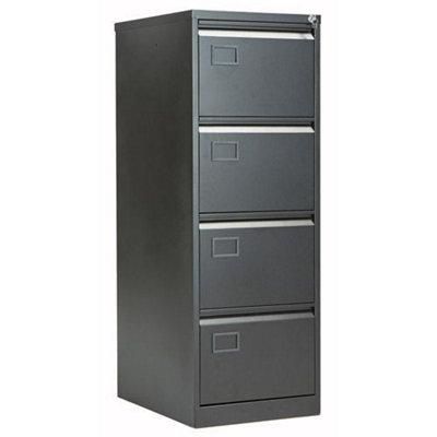  - Bisley 4 Drawer Office Filing Cabinet Black