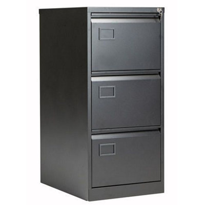  - Bisley 3 Drawer Office Filing Cabinet Black