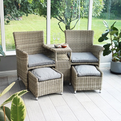 Royalcraft Wentworth Companion Set With Pull Out Footstools Including Cushions