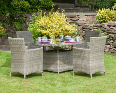 Royalcraft Wentworth 4 Seater Round Carver Dining Set from B&Q