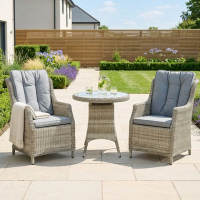Royalcraft Wentworth 2 Seater Highback Comfort Round Bistro Set from B&Q