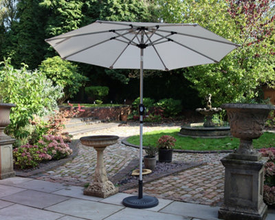Royalcraft Ivory 2.7M Crank And Tilt Led Strip Parasol (38mm Pole8 Ribs) from B&Q