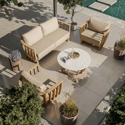 Royalcraft Lucca 5-Seater Wood Lounging Set With Coffee Table from B&Q