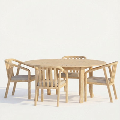 Royalcraft Maris 4-Seater Round With Riven Chairs from B&Q