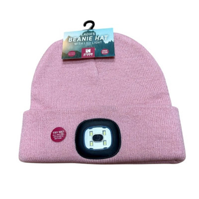 Storm Ridge Ladies Pink Beanie Hat With Led Light Torch from B&Q