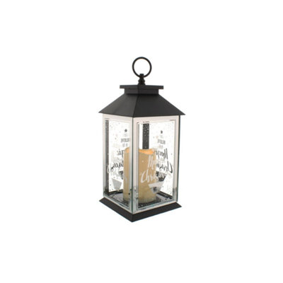 Christmas Lantern With Battery Operated CandleBelieve In The Magic from B&Q